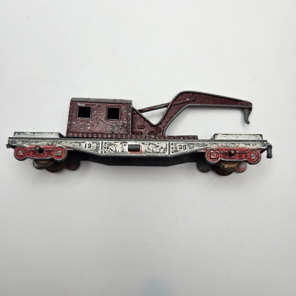 Vintage Tootsietoy Railroad Crane Car Diecast Metal Train‎ Car USA 1938 - Picture 3 of 10